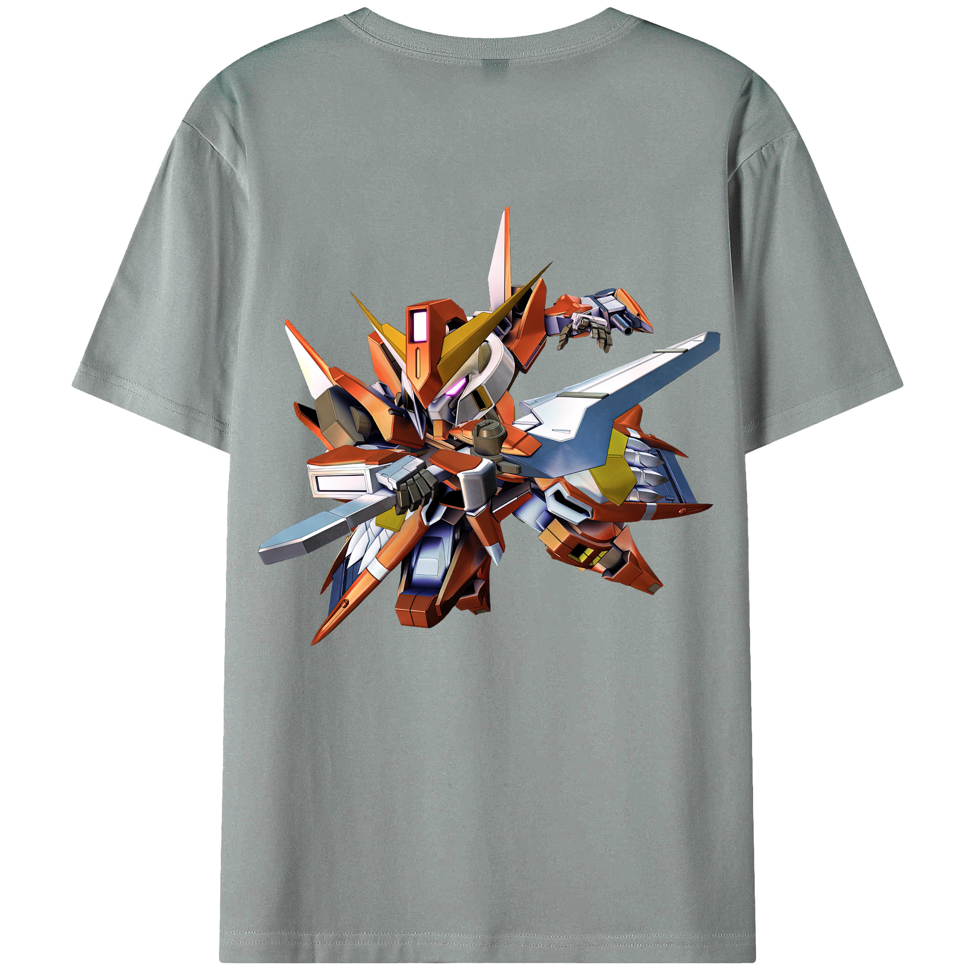 （画像用） 機動戦士ガンダム Mobile Suit Gundam 綿100％ メンズ半袖Tシャツ（バックプリント） 通気性